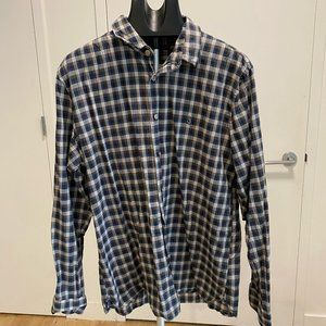 John Varvatos Brown Plaid Buttondown